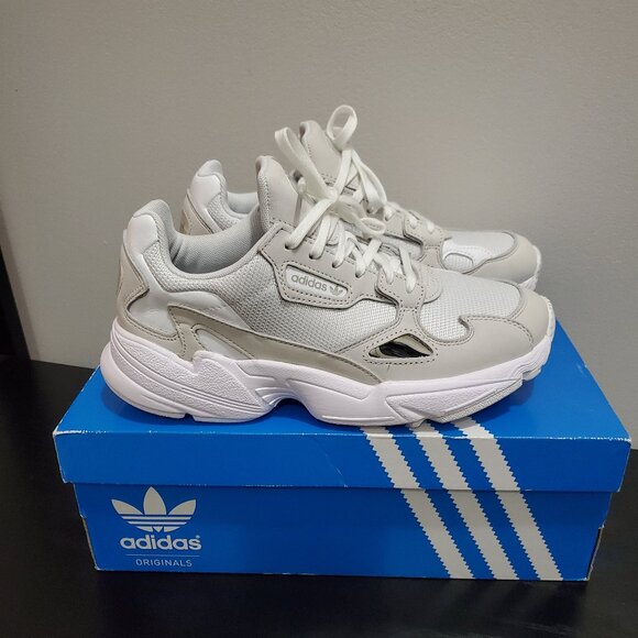 Adidas Womens Falcon 'Triple White' - Picture 1 of 9